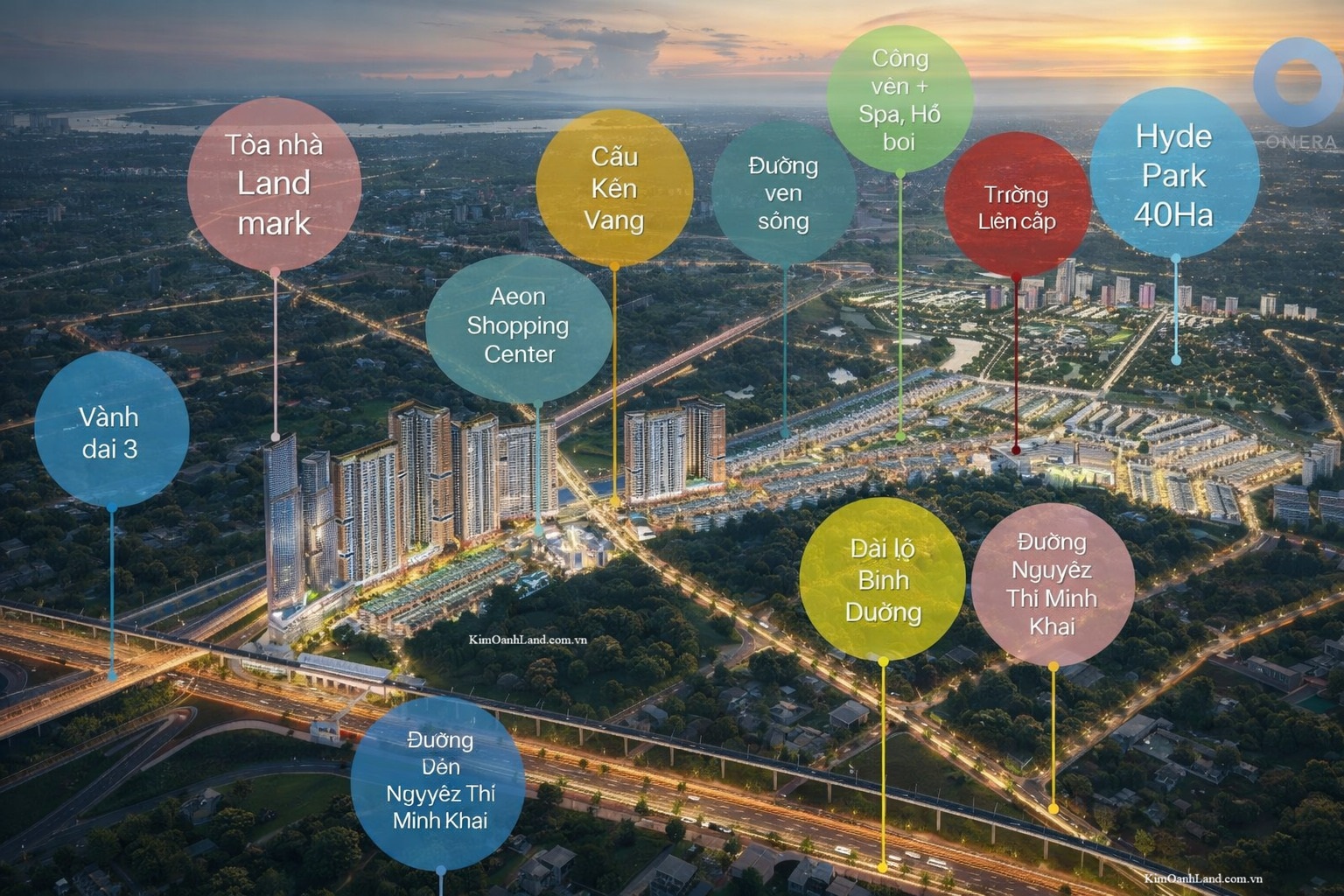 bản đồ mặt bằng tiện ích dự án khu đô thị One Era Thuận Giao KINERA